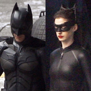 Anne Hathaway, Christian Bale, Dark Knight Rises Set