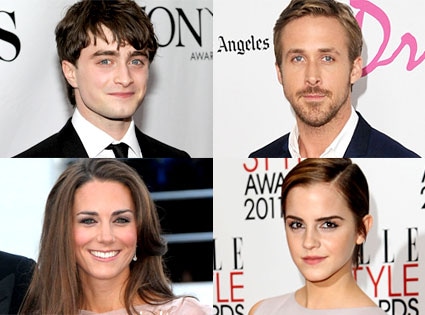 Daniel Radcliffe, Ryan Gosling, Kate Middleton, Emma Watson, King of Summer, Queen of Summer