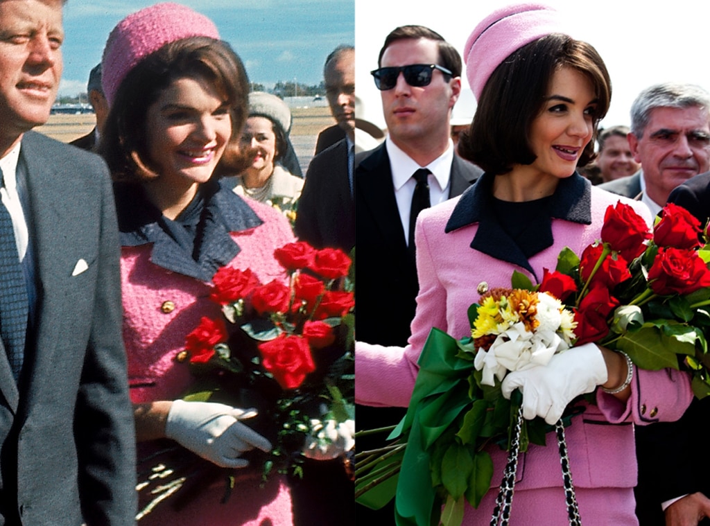 Katie Holmes as Jacqueline Kennedy from Stars Playing Real People | E! News