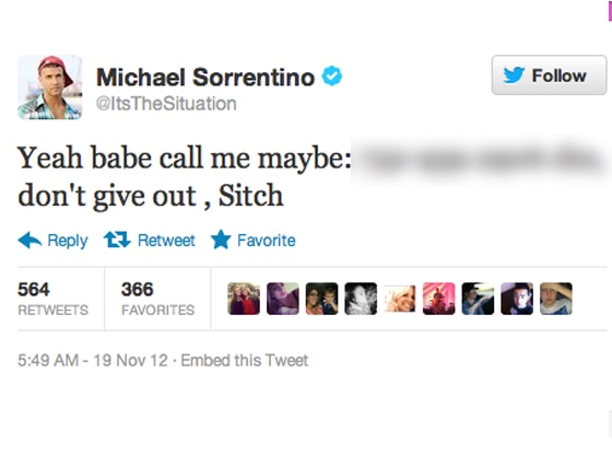 Mike Sorrentino, The Situation, Twitter