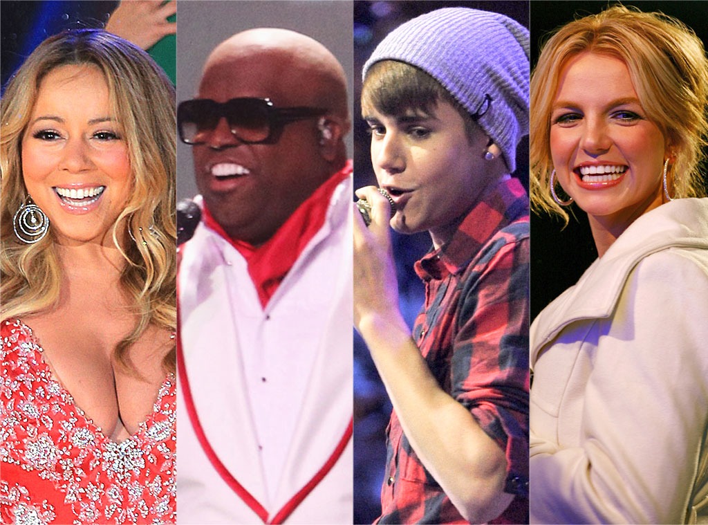 Britney Spears, Justin Bieber, Cee Lo Green, Mariah Carey