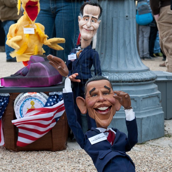President Barack Obama, Mitt Romney, Million Puppet March