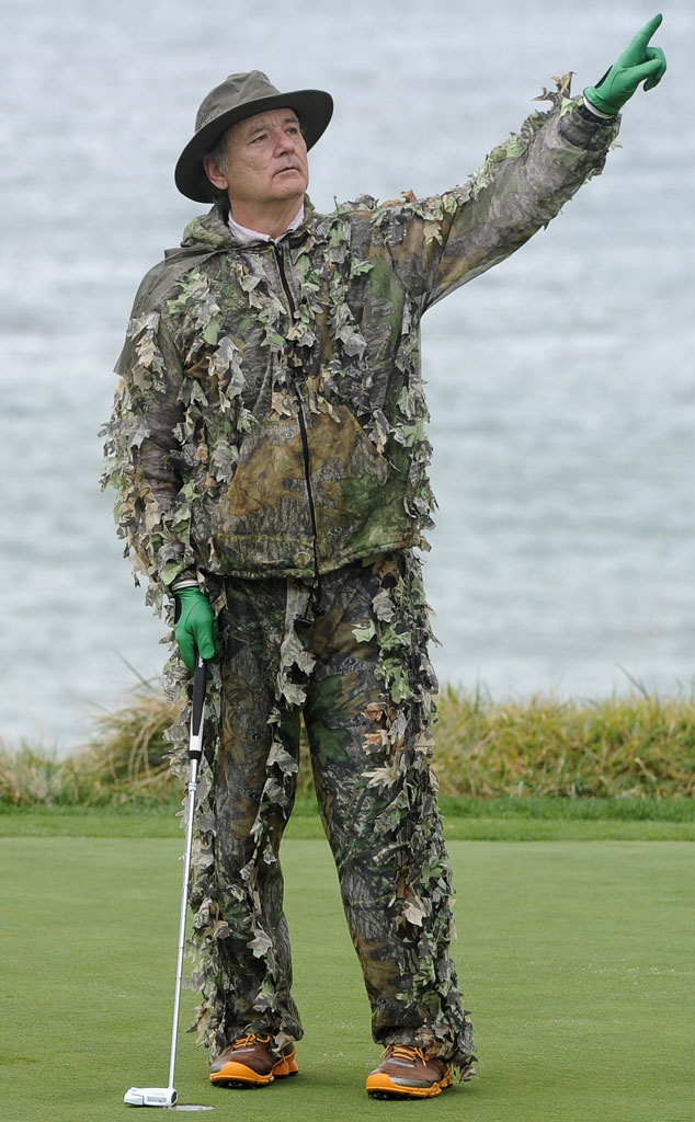 Bill Murray Dons Camouflage Suit to Blend In at Pebble Beach Golf Tourney:  FAIL! - E! Online - CA