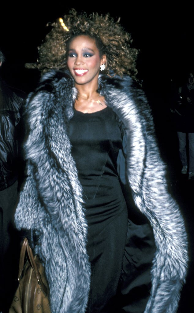 whitney houston fur coat