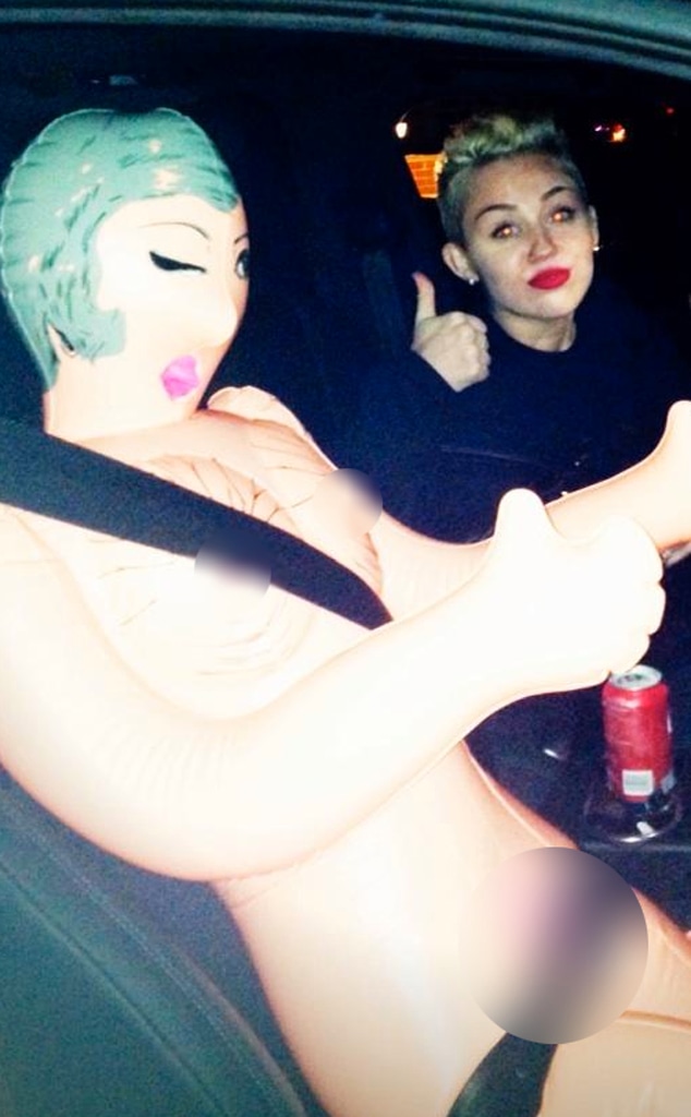 Miley Cyrus Takes Blowup Sex Doll for a Ride Miley Cyrus Takes Blowup Sex Doll for a Ride