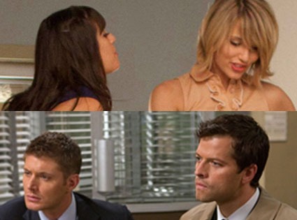 Misha Collins, Jensen Ackles, Supernatural, Dianna Agron, Lea Michele, Glee