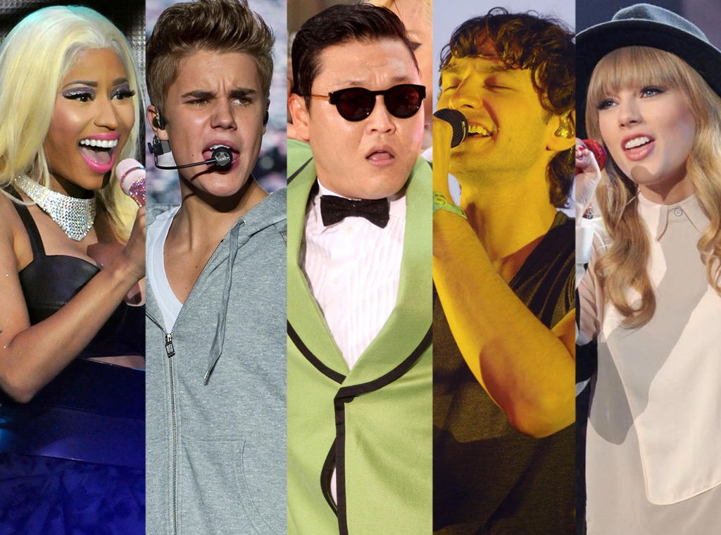 Gotye, Taylor Swift, Justin Bieber, Psy, Nicki Minaj