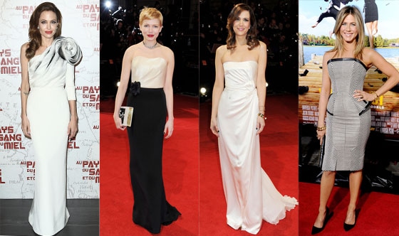 Jennifer Aniston, Angelina Jolie, Michelle Williams, Kristen Wiig