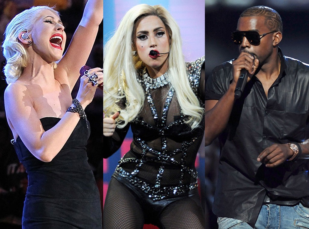 Lady Gaga, Christina Aguilera, Kanye West