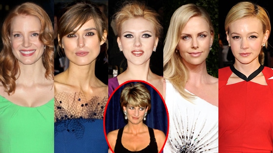 Princess Diana, Keira Knightley, Jessica Chastain, Charlize Theron, Scarlett Johansson, Carey Mulligan