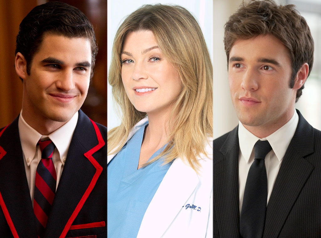 Darren Criss, Glee, Ellen Pompeo, Grey's Anatomy, Joshua Bowman, Revenge