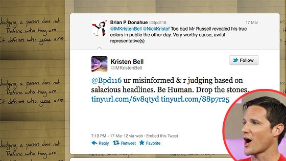 Kristen Bell, Jason Russell, Twitter