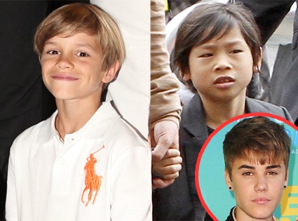 Romeo Beckham, Pax Jolie-Pitt, Justin Bieber