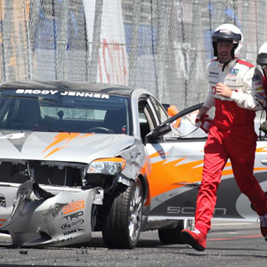 Eddie Cibrian and Brody Jenner Crash at Toyota Pro/Celebrity Race
