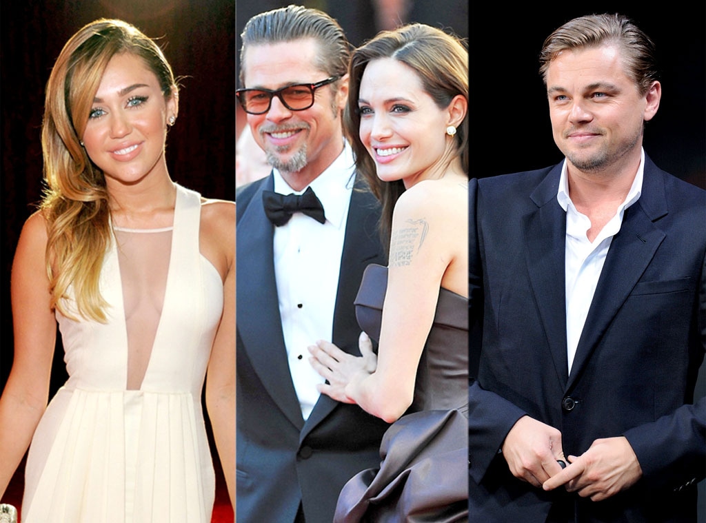 Miley Cyrus, Brad Pitt, Angelina Jolie, and Leonardo DiCaprio