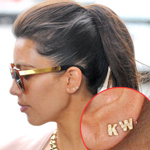 Kim Kardashian Wears Ring With Kanye's Initials