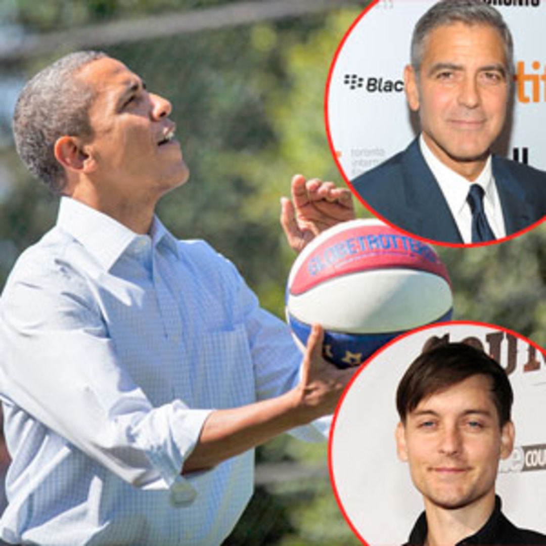 George Clooney & Obama's Basketball Game