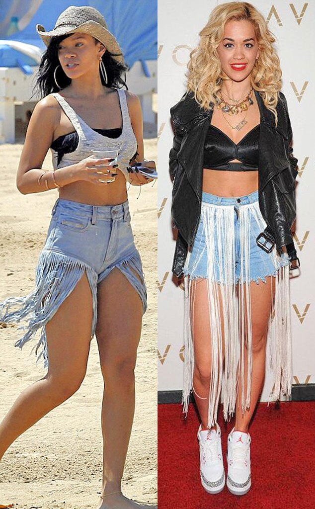 rihanna fringe shorts