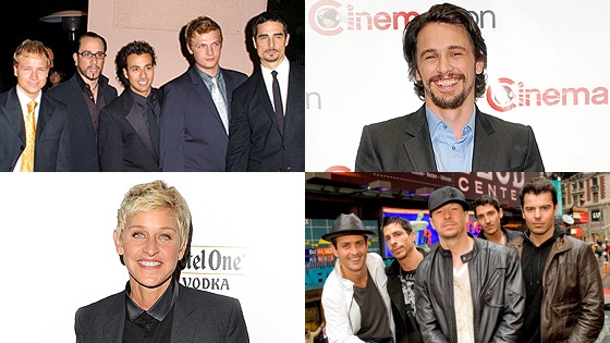 Ellen DeGeneres, James Franco, New Kids on the Block, Backstreet Boys