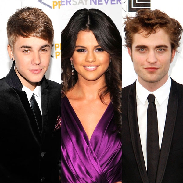 Justin Bieber, Selena Gomez, Robert Pattinson