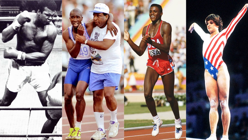 Top 10 Olympics moments, Mary Lou Retton, Carl Lewis, Muhammad Ali, Derek Redmond