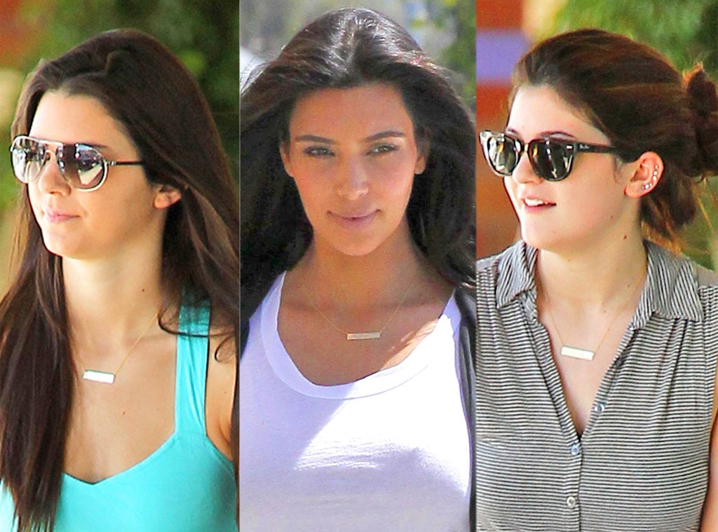 Kim Kardashian,Kendall Jenner, Kylie Jenner, necklace