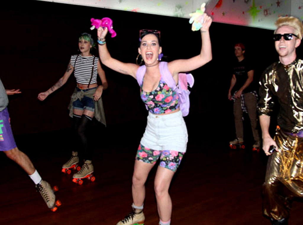 Katy Perry Channels the '90s and Roller Skates With Bag of Beanie