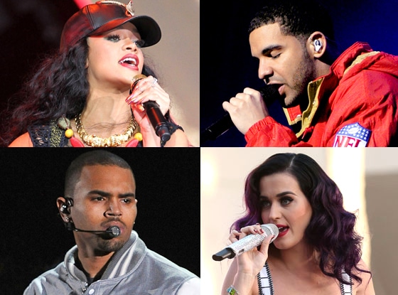 Rihanna, Katy Perry, Drake, Chris Brown