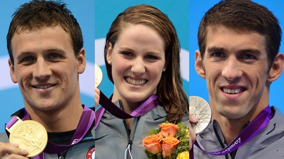Michael Phelps, Missy Franklin, Ryan Lochte