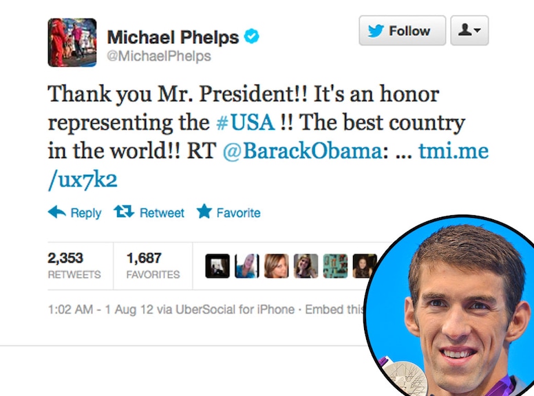 Olympic Tweets, Michael Phelps