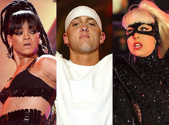 Rihanna, Eminem, LadyGaga