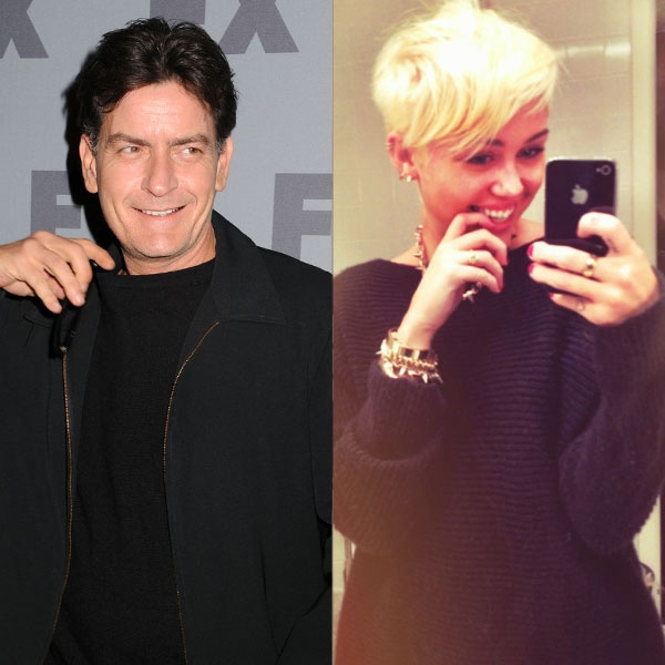 Miley Cyrus Twit Pic, Charlie Sheen 