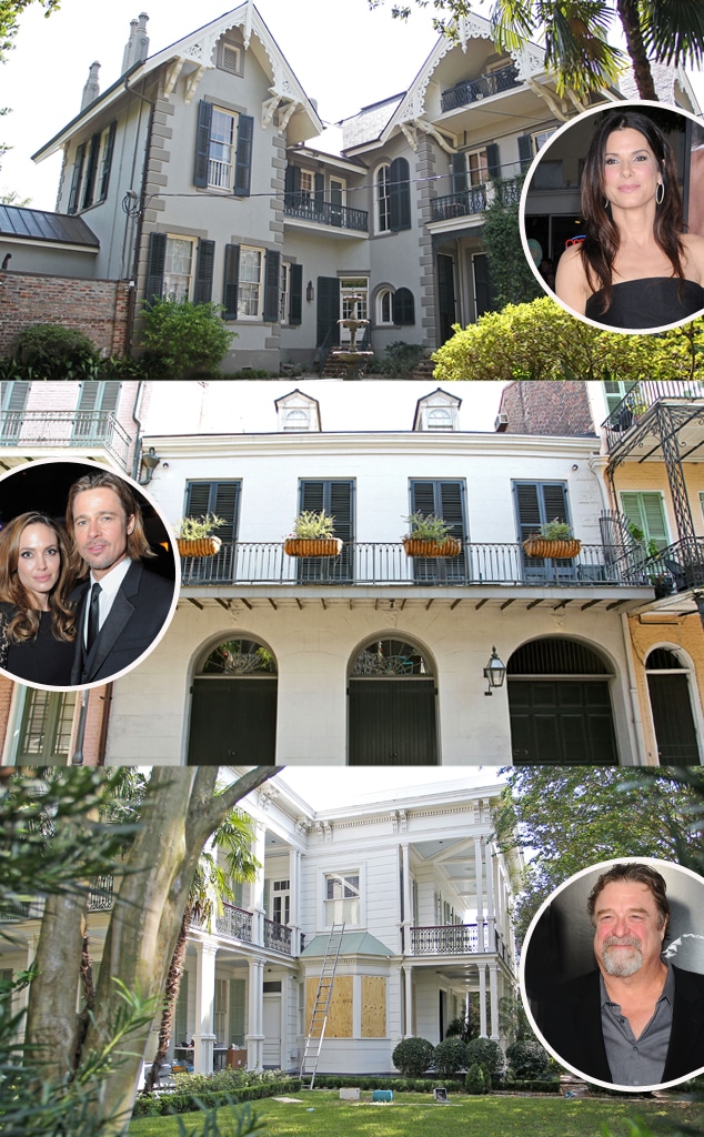 Hurrican Issac, New Orleans Homes, Sandra Bullock, Brad Pitt, Angelina Jolie, John Goodman