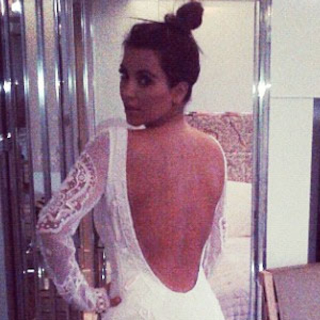 Kim Kardashian Dons a Wedding Dress Kim Kardashian Dons a Wedding Dress