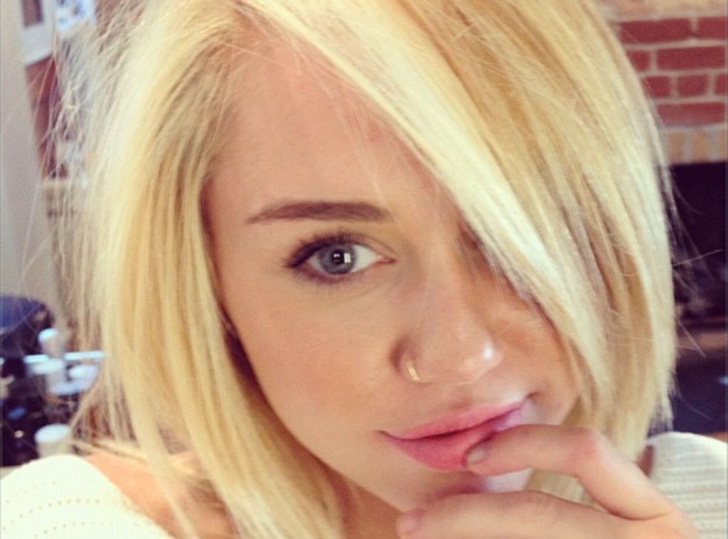 See Miley's Blonder, Shorter New Hair - E! Online
