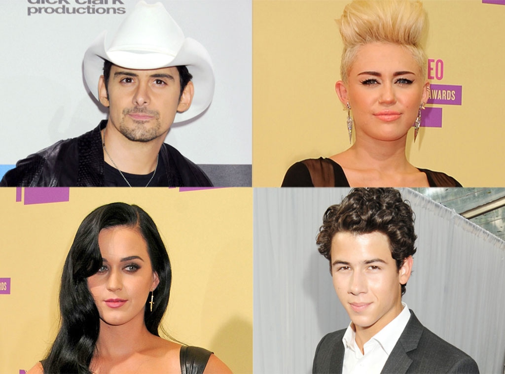 Miley Cyrus, Brad Paisley, Katy Perry, Nick Jonas