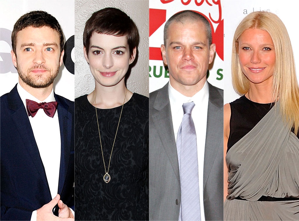 Justin Timberlake, Anne Hathaway, Matt Damon, Gwyneth Paltrow