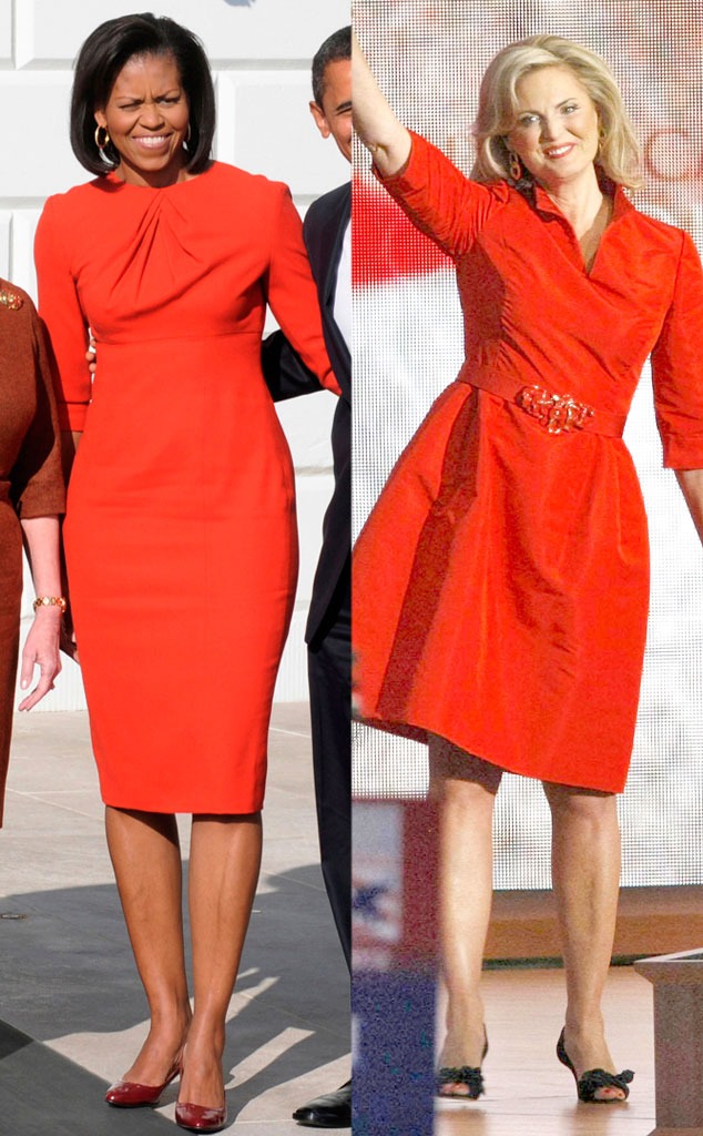 Michelle Obama, Ann Romney, Red dresses