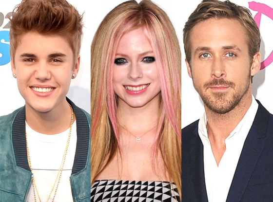 Justin Bieber, Avril Lavigne, Ryan Gosling