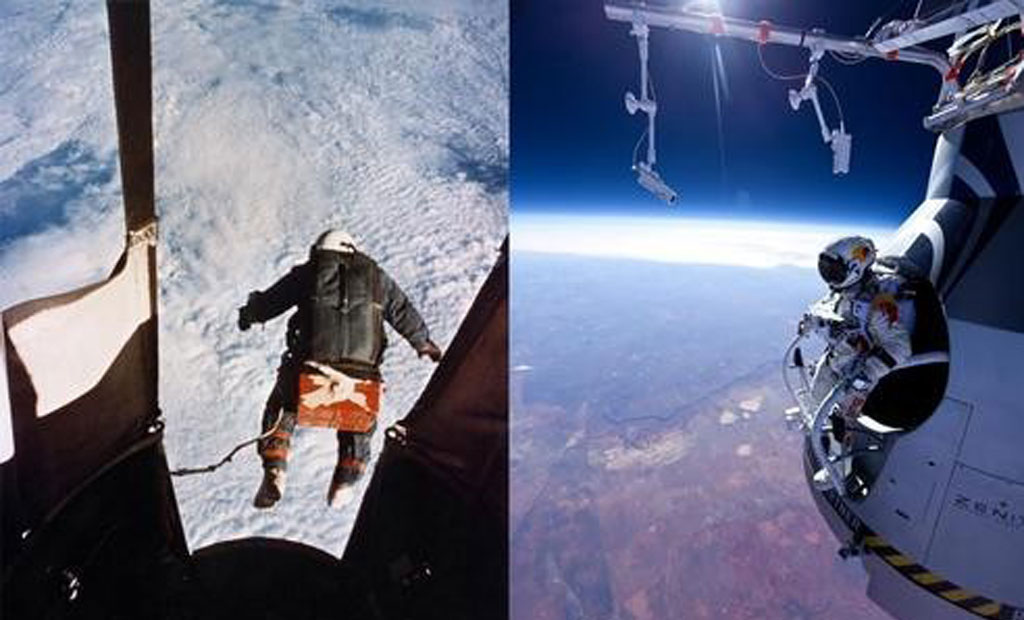 1960 vs 2012 from Felix Baumgartner's Space Jump: Best of the Internet