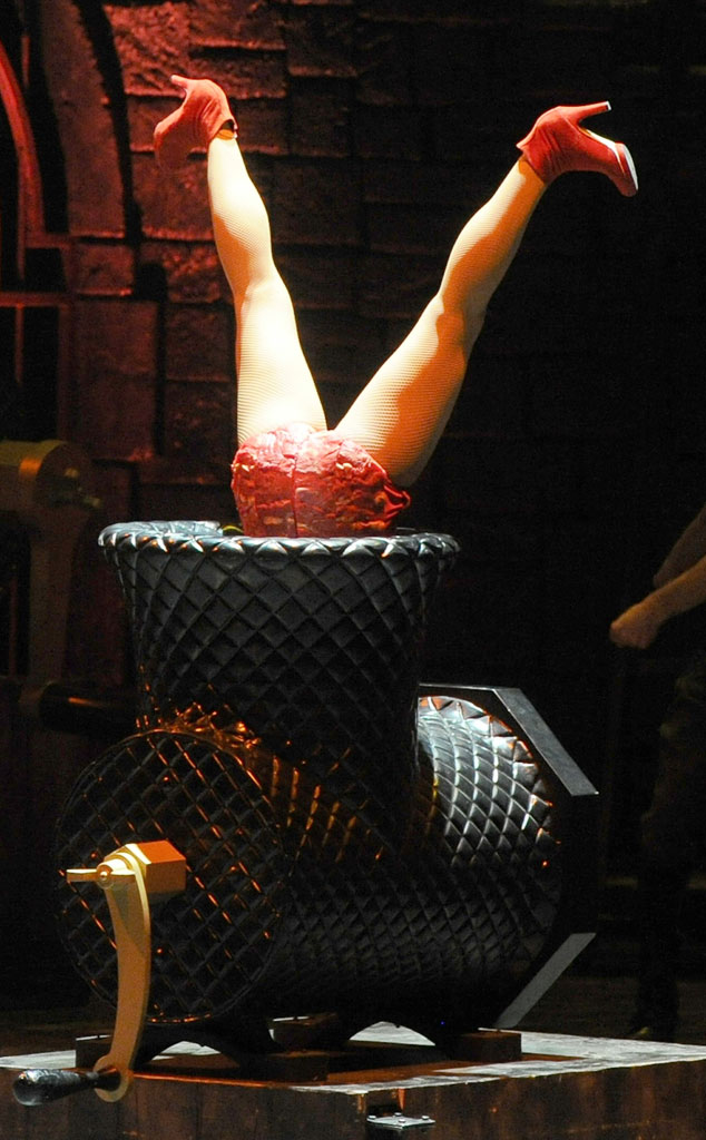 Lady Gaga Jumps Into Meat Grinder Onstage E Online 