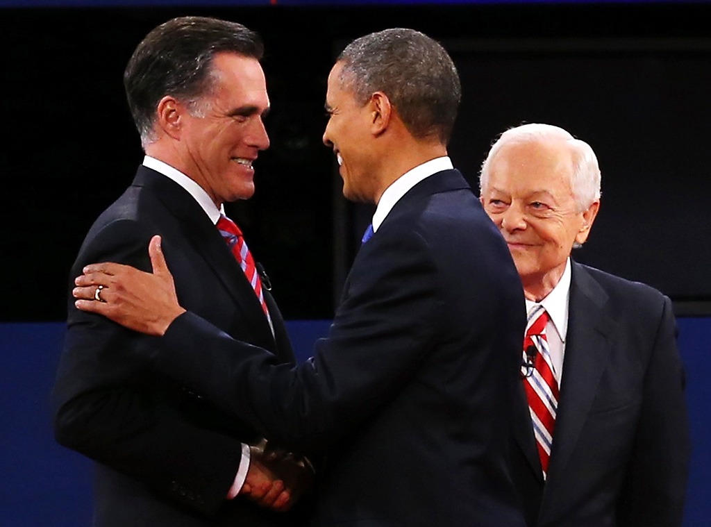 Mitt Romney, President Barack Obama, Bob Schieffer 