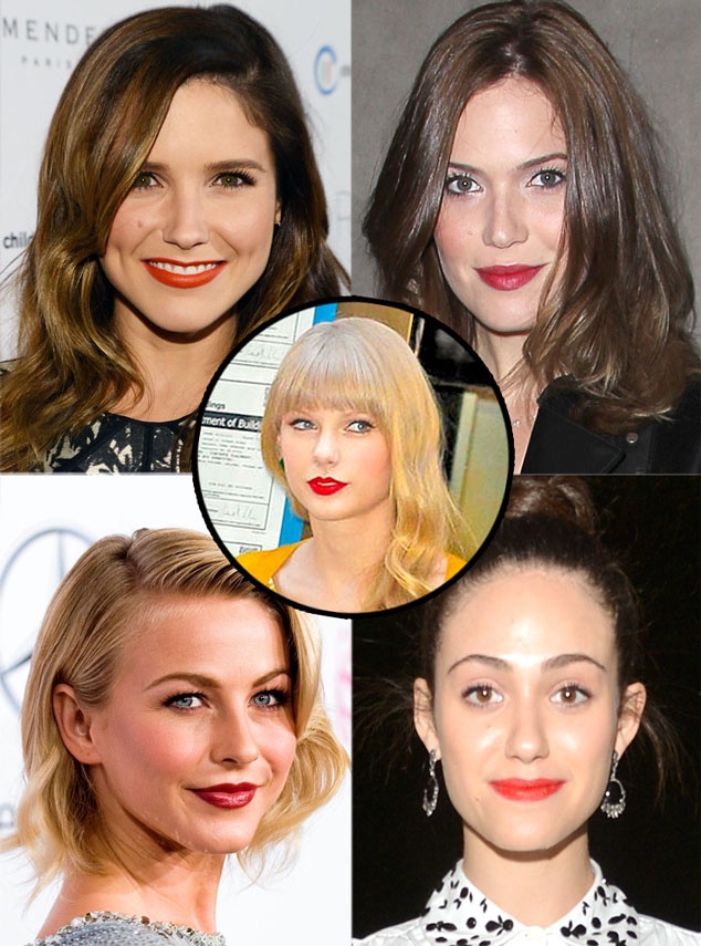 Red Lips Trend, Julianne Hough, Emmy Rossum, Sophia Bush, Taylor Swift, Mandy Moore