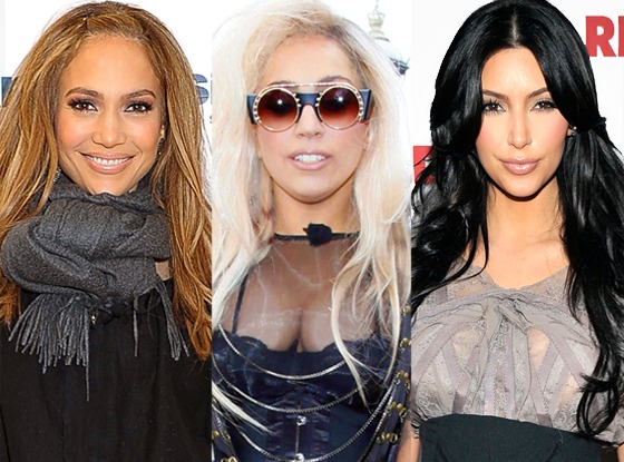Jennifer Lopez, Lady Gaga, Kim Kardashian