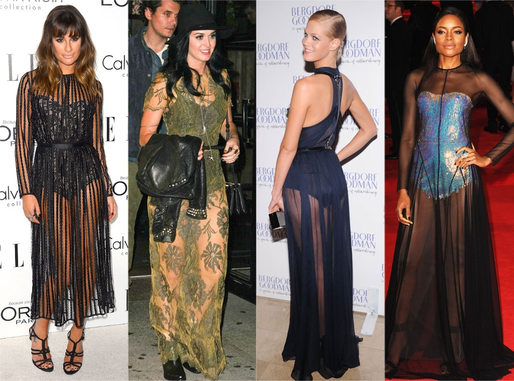 Bodysuits & Sheer Dresses: Lea Michele, Katy Perry, Erin Heatherton, Naomie Harris