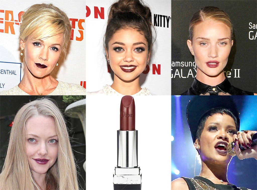 Wine Lips: Jennie Garth, Sarah Hyland, Amanda Seyfried, Rosie, Rihanna