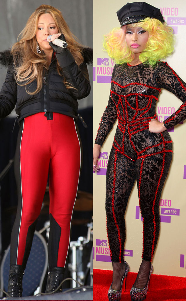 The Red and Black Bodysuit from Mariah Carey and Nicki Minaj: Fashion ...