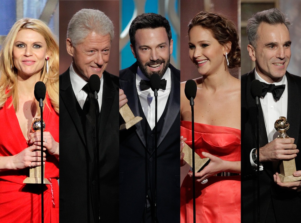 Claire Danes, Bill Clinton, Ben Affleck, Jennifer Lawrence, Daniel Day-Lewis