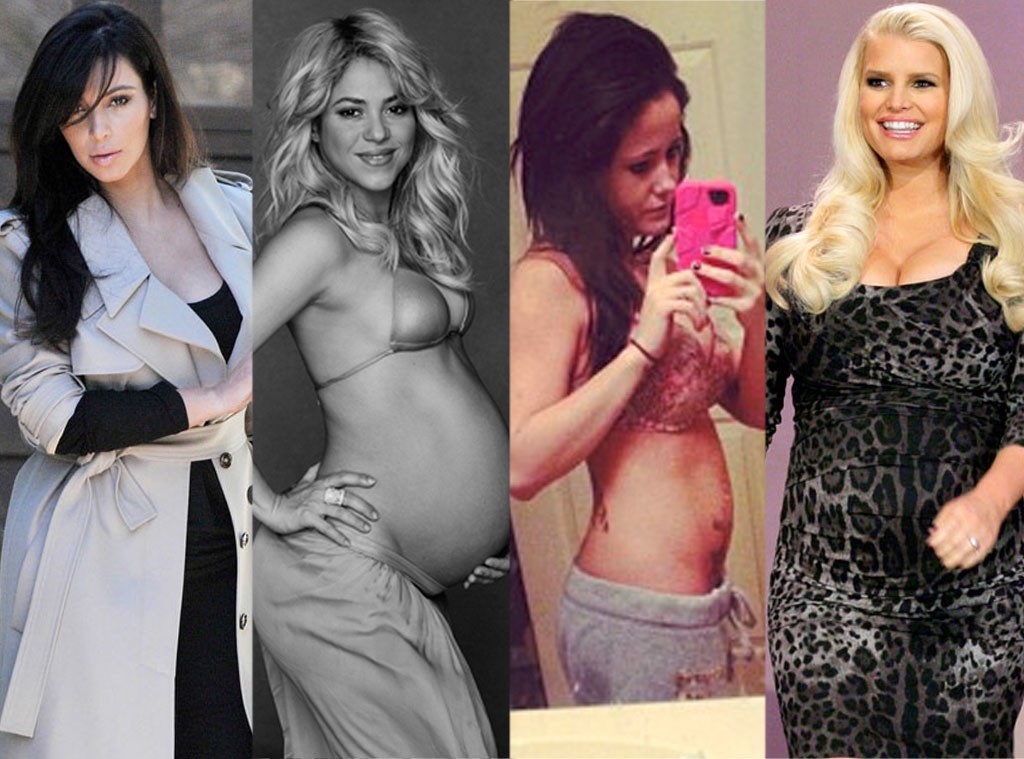 Kim Kardashian, Shakira, Jenelle Evans, Jessica Simpson