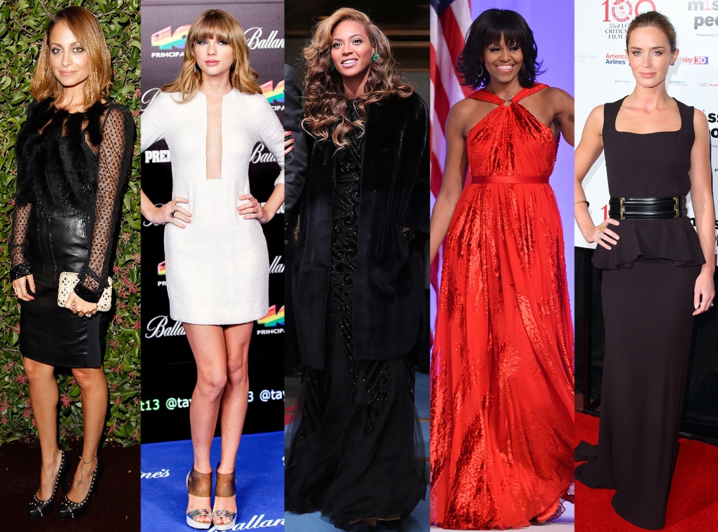 Nicole Richie, Taylor Swift, Beyonce, Michelle Obama, Emily Blunt